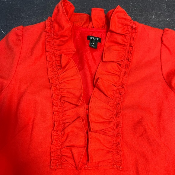 J. Crew Red Ruffle Mini Dress - Picture 8 of 12